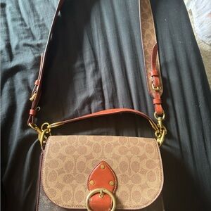 Coach Brown and Red Crossbody Bag